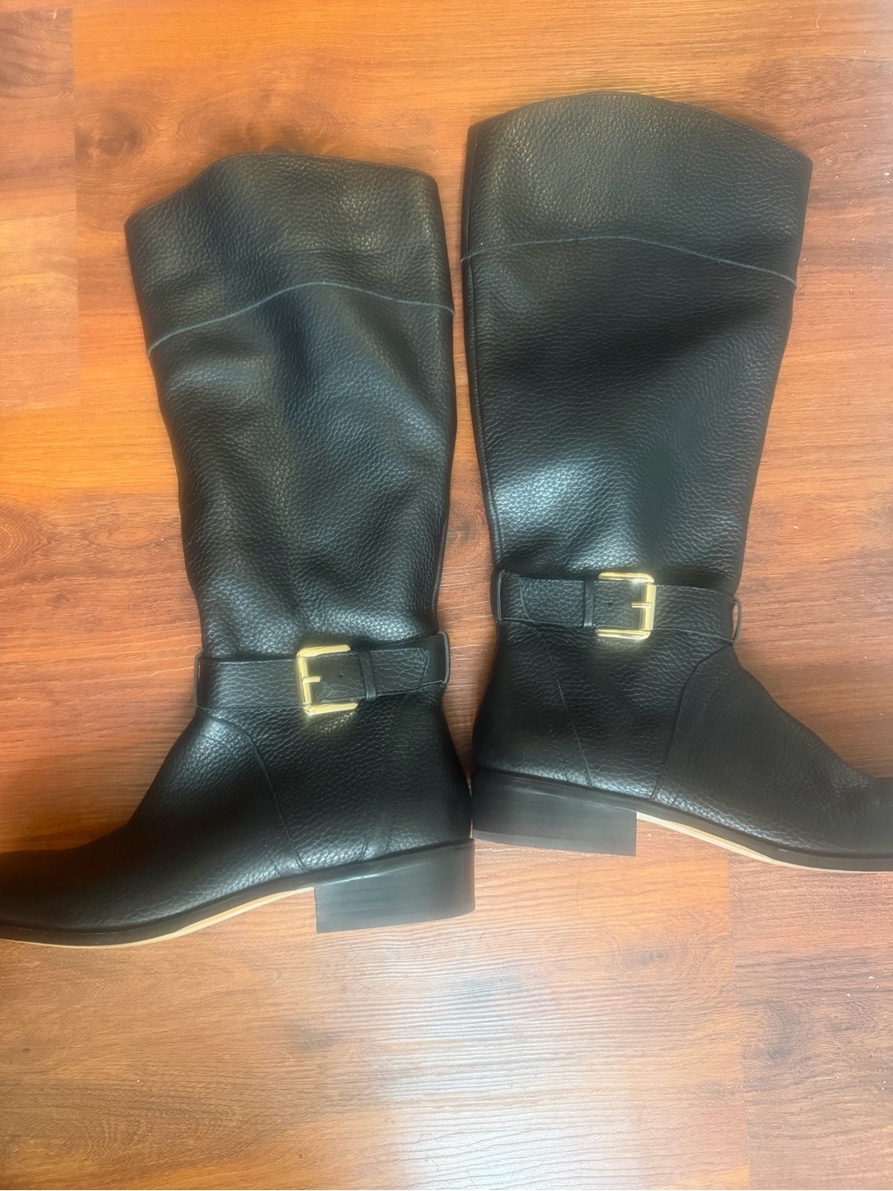 Lands ends black leather boots